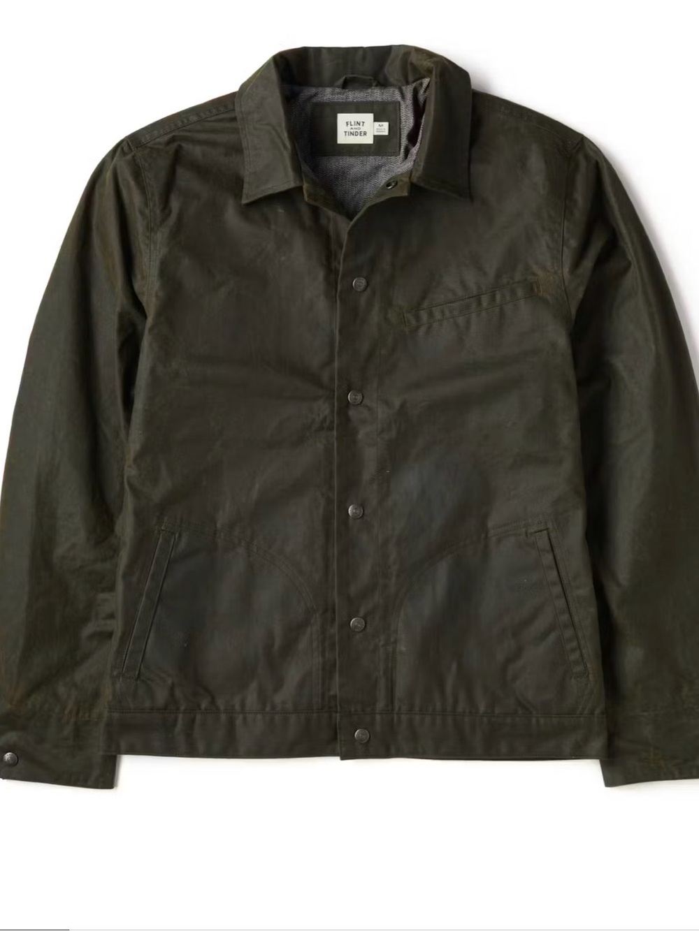 Flint and Tinder James Waxed Snap Jacket, Size L Tall